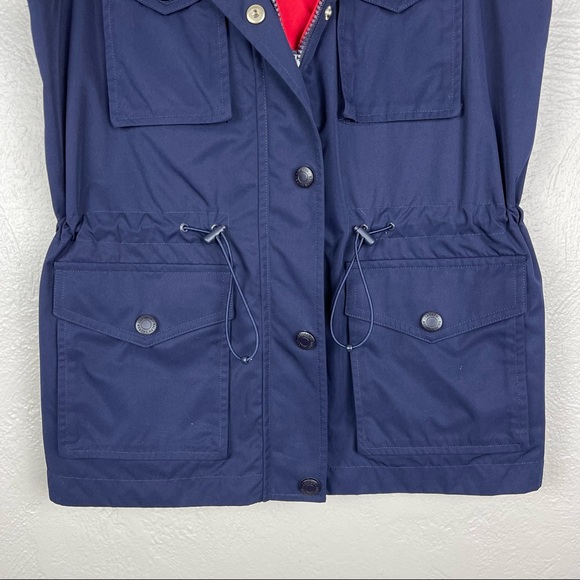 Ralph Lauren Reversible Red Blue Hooded Sleek Cinched Waist Vest M - Picture 3 of 8